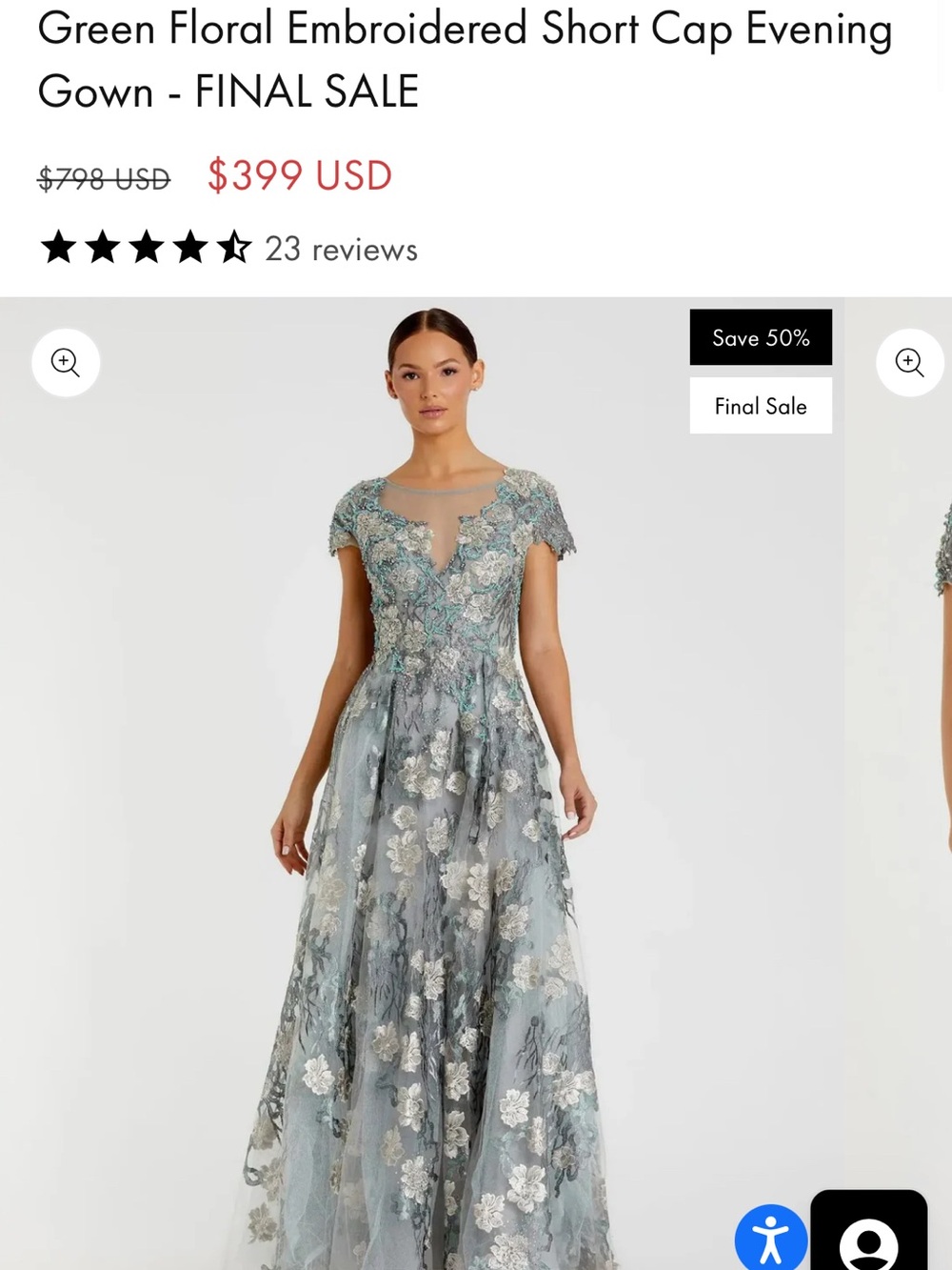 Floral Embroidered Mac Duggal Gown - Picture 8 of 9